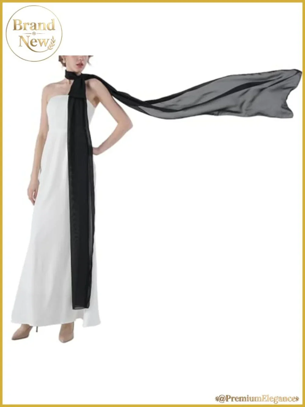 Long Chiffon Neck Scarf 157 Inch Veil Wrap for Wedding Bridal Evening